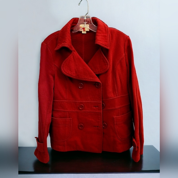 Rue21 short pea coat red size large - Picture 2 of 6